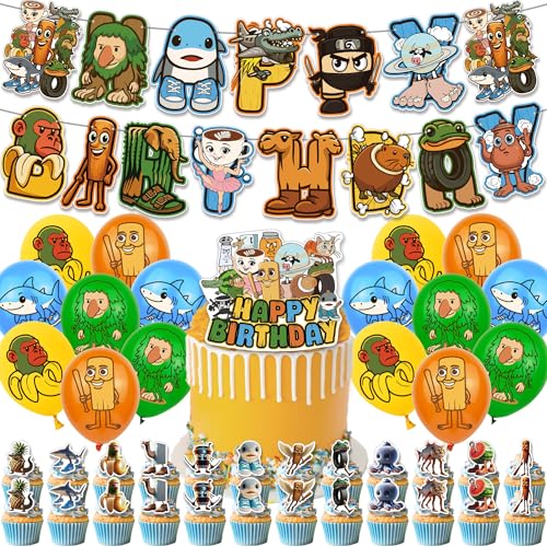 TungTungTungSahur Geburtstagsparty-Dekorationen, Banner, Luftballons, Kuchendekoration, Cupcake-Topper TungTungTungSahur Geburtstagsparty-Dekorationen, Banner, Luftballons, Kuchendekoration, Cupcake-Topper von Pyeunglloon