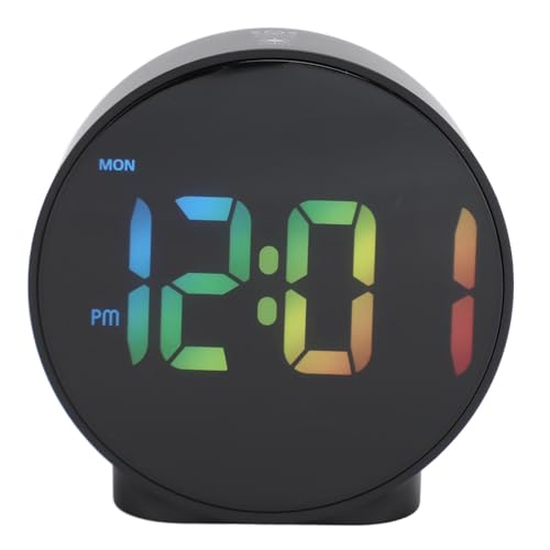 3 Helligkeitsstufen LED Elektrischer Wecker, Zwei Alarme und 5 Min Snooze, Wochenzeitausstellung, Kleine Nachttuhr mit Weißer Anzeige und Kompakte Größe für (Schwarzes Gehäuse, 3 Helligkeitsstufen LED Elektrischer Wecker, Zwei Alarme und 5 Min Snooze, Wochenzeitausstellung, Kleine Nachttuhr mit Weißer Anzeige und Kompakte Größe für (Schwarzes Gehäuse, von Pyhodi