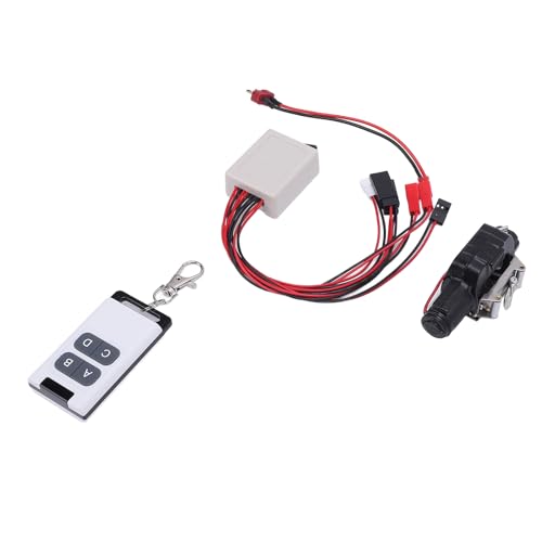 Pyhodi 1/10 Crawler Car Winch, Metal RC Car Winch Simuliert mit Verbindungsleitungen, Fernbedienung, Aluminiumlegiermaterial, Kompatibel für Axial, für Redcat, für HPI für Arrma, für von Pyhodi