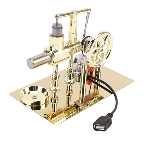 Pyhodi Hot Air Stirling Motor Motormotor, Stirling -Motor -Kit mit LED -Licht, Externer Verbrennungsmotor für Metall, Heißluft -Innenhandel für Erwachsene Desktop Bildung von Pyhodi
