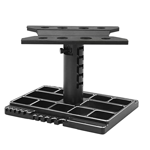 Pyhodi RC-Auto-Arteilständer, Höhenverstellbarer RC-Auto-Reparaturarmsplatz 360 Grad Drehbarer, Abschlebtbarer RC-Autifuktional (Black) von Pyhodi