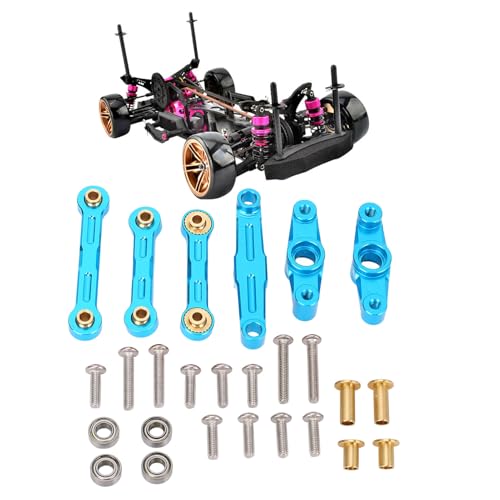 Pyhodi RC -Autolenker, Krawattenschleppverbindungsarm mit Leichtmetallmaterial für TT02 RC -Auto, Verbesserung der Lenkungsbaugruppe Upgrade -Teile, Einfache Installationsanpassung (Blue) von Pyhodi