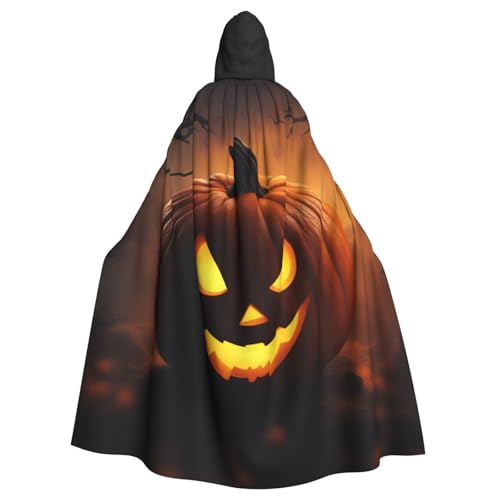 PYJWYFMY Halloween-Kürbis-Druck, Unisex, Erwachsene, Kapuzenumhang, Samt-Umhang für Halloween, Robe, Weihnachtsumhang, Cosplay-Kostüme von Pyjwyfmy