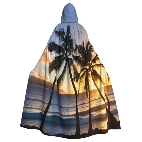 PYJWYFMY Hawaii-Sonnenstrahlen-Druck, Unisex, Erwachsene, Kapuzenumhang, Samt-Umhang für Halloween, Robe, Weihnachten, Cosplay-Kostüme PYJWYFMY Hawaii-Sonnenstrahlen-Druck, Unisex, Erwachsene, Kapuzenumhang, Samt-Umhang für Halloween, Robe, Weihnachten, Cosplay-Kostüme von Pyjwyfmy