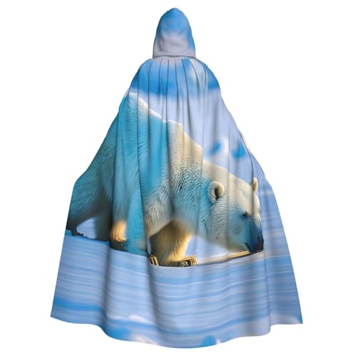 PYJWYFMY Kapuzenumhang mit Eisbär-Aufdruck, Unisex, Samt-Umhang für Halloween, Robe, Weihnachten, Cosplay-Kostüme PYJWYFMY Kapuzenumhang mit Eisbär-Aufdruck, Unisex, Samt-Umhang für Halloween, Robe, Weihnachten, Cosplay-Kostüme von Pyjwyfmy