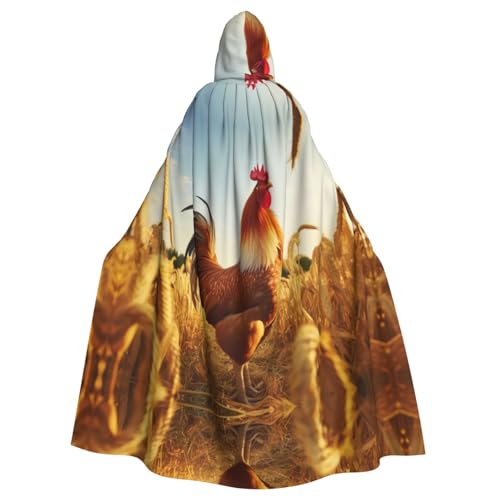 PYJWYFMY Kapuzenumhang mit Hahn-Aufdruck, Unisex, Samt-Umhang für Halloween, Robe, Weihnachten, Cosplay-Kostüme PYJWYFMY Kapuzenumhang mit Hahn-Aufdruck, Unisex, Samt-Umhang für Halloween, Robe, Weihnachten, Cosplay-Kostüme von Pyjwyfmy