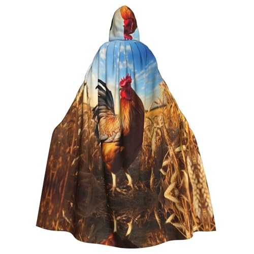 PYJWYFMY Kapuzenumhang mit Hahn-Aufdruck, Unisex, Samt-Umhang für Halloween, Robe, Weihnachten, Cosplay-Kostüme PYJWYFMY Kapuzenumhang mit Hahn-Aufdruck, Unisex, Samt-Umhang für Halloween, Robe, Weihnachten, Cosplay-Kostüme von Pyjwyfmy