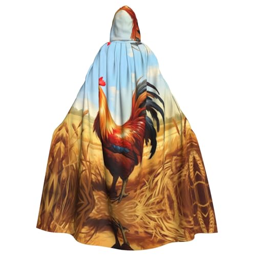 PYJWYFMY Kapuzenumhang mit Hahn-Aufdruck, Unisex, Samt-Umhang für Halloween, Robe, Weihnachten, Cosplay-Kostüme PYJWYFMY Kapuzenumhang mit Hahn-Aufdruck, Unisex, Samt-Umhang für Halloween, Robe, Weihnachten, Cosplay-Kostüme von Pyjwyfmy