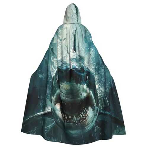 PYJWYFMY Kapuzenumhang mit Hai-Motiv, Unisex, Erwachsene, Samt-Umhang für Halloween, Robe, Weihnachten, Cosplay-Kostüme PYJWYFMY Kapuzenumhang mit Hai-Motiv, Unisex, Erwachsene, Samt-Umhang für Halloween, Robe, Weihnachten, Cosplay-Kostüme von Pyjwyfmy