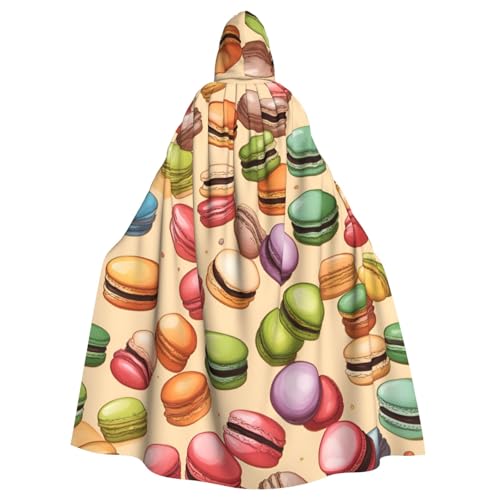 PYJWYFMY Kapuzenumhang mit Macaron-Keksgeschmack, Unisex, Erwachsene, Samt-Umhang für Halloween, Robe, Weihnachten, Cosplay-Kostüme von Pyjwyfmy