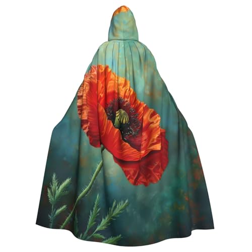 PYJWYFMY Kapuzenumhang mit Mohnblumen-Aufdruck, Unisex, Samt-Umhang für Halloween, Robe, Weihnachten, Cosplay-Kostüme PYJWYFMY Kapuzenumhang mit Mohnblumen-Aufdruck, Unisex, Samt-Umhang für Halloween, Robe, Weihnachten, Cosplay-Kostüme von Pyjwyfmy