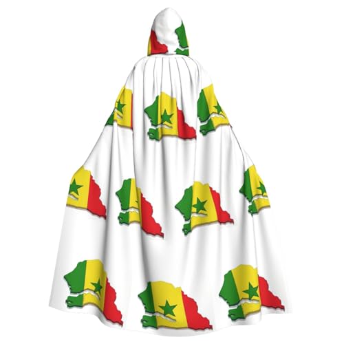 PYJWYFMY Kapuzenumhang mit Senegal-Flagge, Unisex, Erwachsene, Samt-Umhang für Halloween, Robe, Weihnachten, Cosplay-Kostüme von Pyjwyfmy