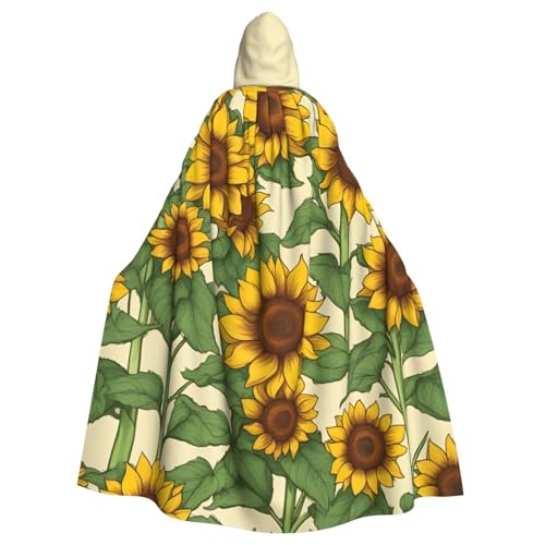 PYJWYFMY Kapuzenumhang mit Sonnenblumen-Aufdruck, Unisex, Samt-Umhang für Halloween, Robe, Weihnachten, Cosplay-Kostüme PYJWYFMY Kapuzenumhang mit Sonnenblumen-Aufdruck, Unisex, Samt-Umhang für Halloween, Robe, Weihnachten, Cosplay-Kostüme von Pyjwyfmy