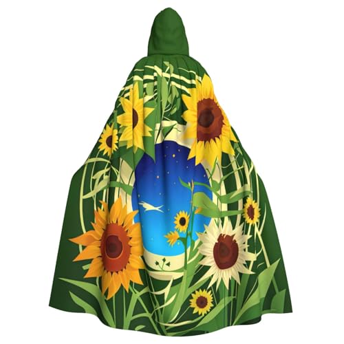 PYJWYFMY Kapuzenumhang mit Sonnenblumenmuster, Unisex, für Erwachsene, Samt-Umhang für Halloween, Robe, Weihnachten, Cosplay-Kostüme PYJWYFMY Kapuzenumhang mit Sonnenblumenmuster, Unisex, für Erwachsene, Samt-Umhang für Halloween, Robe, Weihnachten, Cosplay-Kostüme von Pyjwyfmy