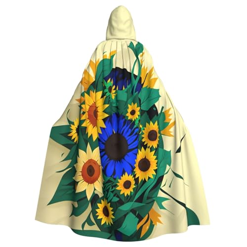 PYJWYFMY Kapuzenumhang mit Sonnenblumenmuster, Unisex, für Erwachsene, Samt-Umhang für Halloween, Robe, Weihnachten, Cosplay-Kostüme PYJWYFMY Kapuzenumhang mit Sonnenblumenmuster, Unisex, für Erwachsene, Samt-Umhang für Halloween, Robe, Weihnachten, Cosplay-Kostüme von Pyjwyfmy