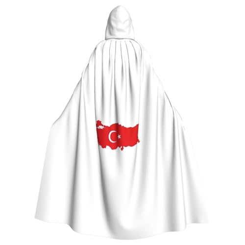 PYJWYFMY Kapuzenumhang mit Türkei-Flagge, Unisex, Erwachsene, Samt-Umhang für Halloween, Robe, Weihnachten, Cosplay-Kostüme PYJWYFMY Kapuzenumhang mit Türkei-Flagge, Unisex, Erwachsene, Samt-Umhang für Halloween, Robe, Weihnachten, Cosplay-Kostüme von Pyjwyfmy