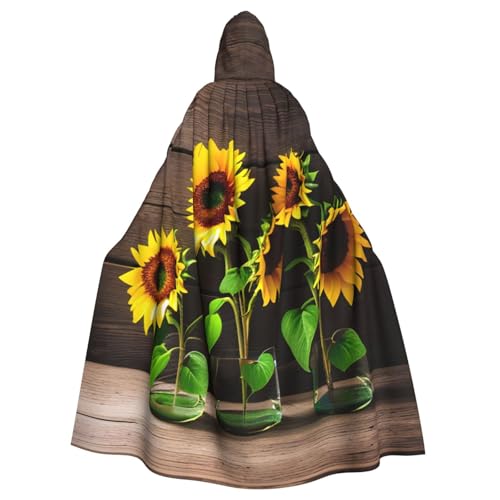 PYJWYFMY Kapuzenumhang mit drei Sonnenblumen auf Holzdruck, Unisex, für Erwachsene, Samt-Umhang für Halloween, Robe, Weihnachten, Cosplay-Kostüme PYJWYFMY Kapuzenumhang mit drei Sonnenblumen auf Holzdruck, Unisex, für Erwachsene, Samt-Umhang für Halloween, Robe, Weihnachten, Cosplay-Kostüme von Pyjwyfmy