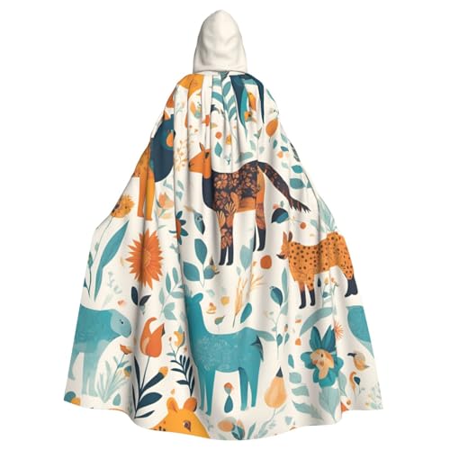 PYJWYFMY Kapuzenumhang mit niedlichem Blumenmuster, Unisex, Erwachsene, Samt-Umhang für Halloween, Robe, Weihnachten, Cosplay-Kostüme von Pyjwyfmy