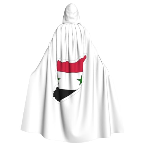 PYJWYFMY Kapuzenumhang mit syrischer Flagge, Unisex, Erwachsene, Samt-Umhang für Halloween, Robe, Weihnachten, Cosplay-Kostüme PYJWYFMY Kapuzenumhang mit syrischer Flagge, Unisex, Erwachsene, Samt-Umhang für Halloween, Robe, Weihnachten, Cosplay-Kostüme von Pyjwyfmy