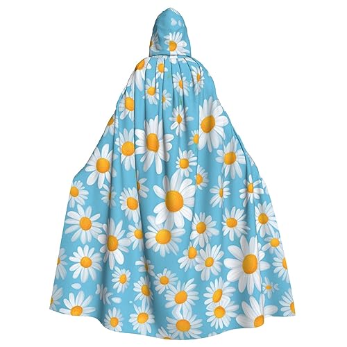 PYJWYFMY Kapuzenumhang mit weißem Gänseblümchen auf hellblauem Hintergrund, Unisex, für Erwachsene, Samt-Umhang für Halloween, Robe, Weihnachten, Cosplay-Kostüme PYJWYFMY Kapuzenumhang mit weißem Gänseblümchen auf hellblauem Hintergrund, Unisex, für Erwachsene, Samt-Umhang für Halloween, Robe, Weihnachten, Cosplay-Kostüme von Pyjwyfmy