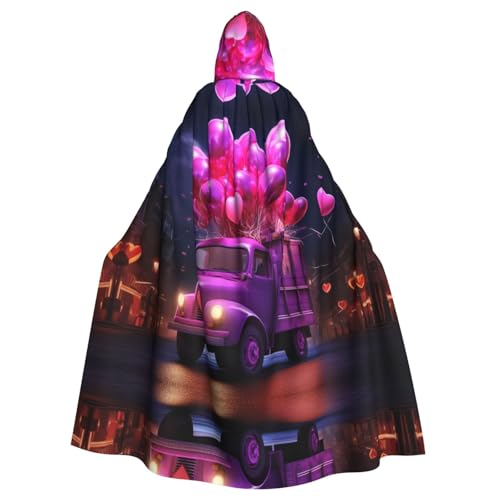 PYJWYFMY Romantischer Truck-Herz-Ballon-Druck, Unisex, Erwachsene, Kapuzenumhang, Samt-Umhang für Halloween, Robe, Weihnachten, Cosplay-Kostüme PYJWYFMY Romantischer Truck-Herz-Ballon-Druck, Unisex, Erwachsene, Kapuzenumhang, Samt-Umhang für Halloween, Robe, Weihnachten, Cosplay-Kostüme von Pyjwyfmy