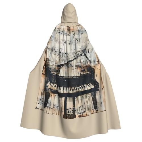 PYJWYFMY Samt-Umhang mit Notendruck, Unisex, Erwachsene, Kapuzenumhang für Halloween, Robe, Weihnachten, Cosplay-Kostüme PYJWYFMY Samt-Umhang mit Notendruck, Unisex, Erwachsene, Kapuzenumhang für Halloween, Robe, Weihnachten, Cosplay-Kostüme von Pyjwyfmy