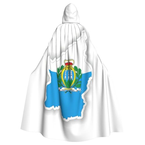PYJWYFMY San Marino Flagge, Kartendruck, Unisex, Erwachsene, Kapuzenumhang, Samt-Umhang für Halloween, Robe, Weihnachten, Cosplay-Kostüme PYJWYFMY San Marino Flagge, Kartendruck, Unisex, Erwachsene, Kapuzenumhang, Samt-Umhang für Halloween, Robe, Weihnachten, Cosplay-Kostüme von Pyjwyfmy