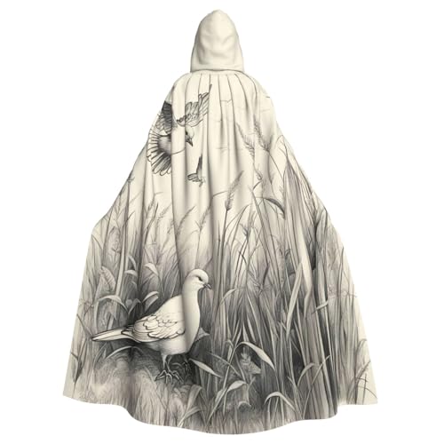 PYJWYFMY Umhang mit Kapuze und Gras- und Taubenmuster, Unisex, für Erwachsene, Samt-Umhang für Halloween, Robe, Weihnachten, Cosplay-Kostüme PYJWYFMY Umhang mit Kapuze und Gras- und Taubenmuster, Unisex, für Erwachsene, Samt-Umhang für Halloween, Robe, Weihnachten, Cosplay-Kostüme von Pyjwyfmy