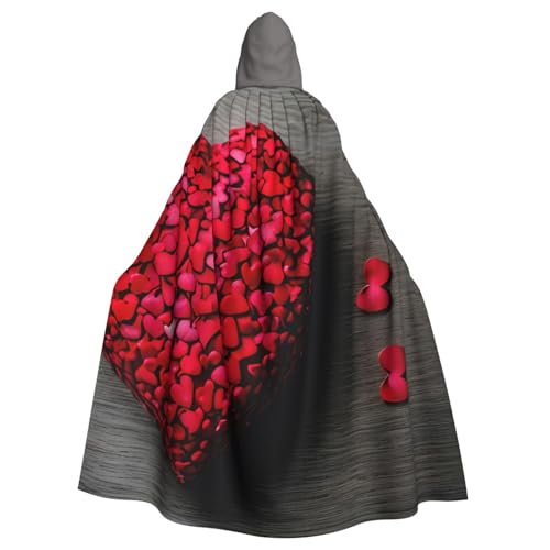 PYJWYFMY Umhang mit Kapuze und rotem Herzmotiv, Unisex, für Erwachsene, Samt-Umhang für Halloween, Robe, Weihnachten, Cosplay-Kostüme PYJWYFMY Umhang mit Kapuze und rotem Herzmotiv, Unisex, für Erwachsene, Samt-Umhang für Halloween, Robe, Weihnachten, Cosplay-Kostüme von Pyjwyfmy