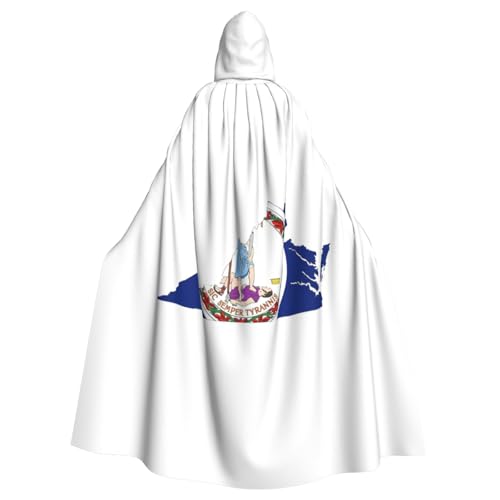 PYJWYFMY Virginia Umhang mit Flagge, Kartendruck, Unisex, Erwachsene, Kapuzenumhang, Samt-Umhang für Halloween, Robe, Weihnachten, Cosplay-Kostüme PYJWYFMY Virginia Umhang mit Flagge, Kartendruck, Unisex, Erwachsene, Kapuzenumhang, Samt-Umhang für Halloween, Robe, Weihnachten, Cosplay-Kostüme von Pyjwyfmy