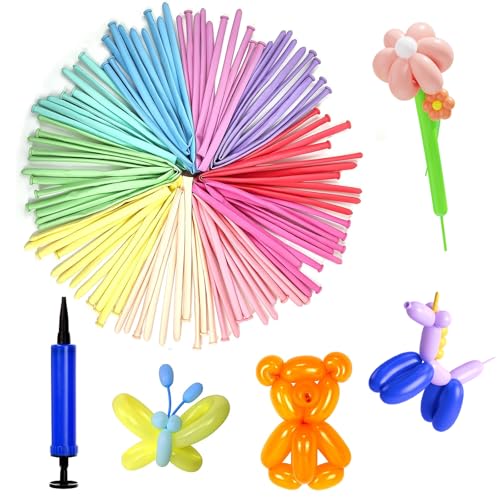 100 Stück Modellierballons mit Pumpe Lange Bunte Ballons für Hochzeit Geburtstage Partys Dekoration 100 Stück Modellierballons mit Pumpe Lange Bunte Ballons für Hochzeit Geburtstage Partys Dekoration von Pynzeka
