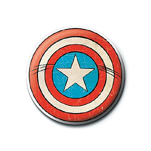 Pyramid International Marvel Comics Captain America Schild Logo Button Badge Pin Badge Retro Pyramid International Marvel Comics Captain America Schild Logo Button Badge Pin Badge Retro von Pyramid International