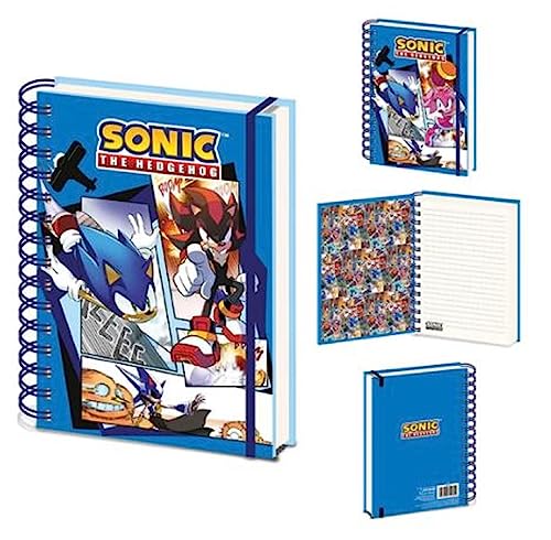 Pyramid International Pyramid Europe Sonic the Hedgehog 3D Notizbuch (Comic Strip Jump Out Design) A5 Schreibblock, Sonic Tagebuch - Offizielles Lizenzprodukt, cranberry von Pyramid International