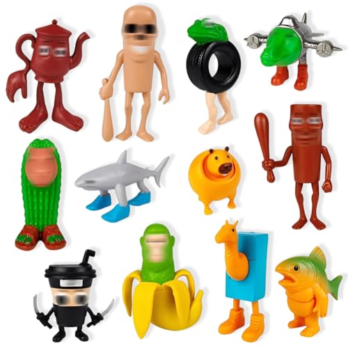 12pcs Italan Brain Mini Figuren Deko Set, Cartoon Geburtstag Tortendeko Spielzeug Figuren Set, Kreative Schreibtisch Dekorationen Geschenke für Fans von PyrrlicToy