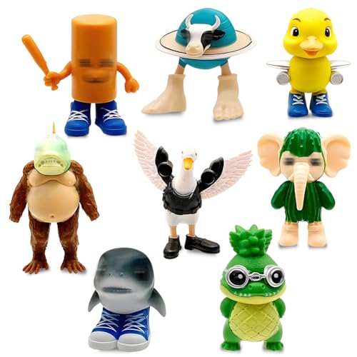 PyrrlicToy 8pcs Italan Brain Mini Figuren Deko Set, Cartoon Geburtstag Tortendeko Spielzeug Figuren Set, Kreative Schreibtisch Dekorationen Geschenke für Fans von PyrrlicToy