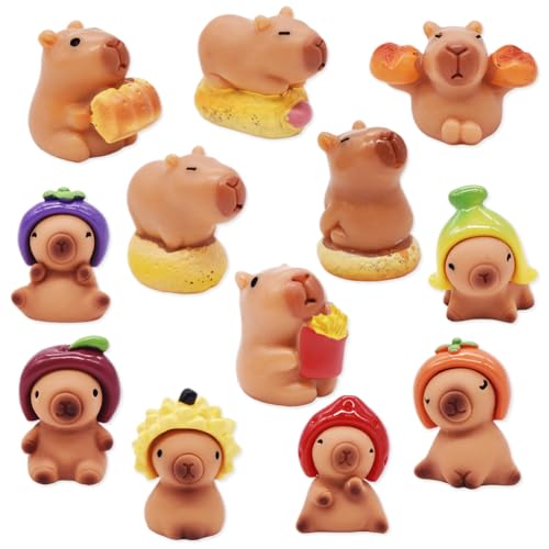 PyrrlicToy Mini Capybra Harz Figuren, 12PCS Figuren, Capybra Kuchendekoration Für Miniaturlandschaft Kuchen Desktop Garten Ornament PyrrlicToy Mini Capybra Harz Figuren, 12PCS Figuren, Capybra Kuchendekoration Für Miniaturlandschaft Kuchen Desktop Garten Ornament von PyrrlicToy
