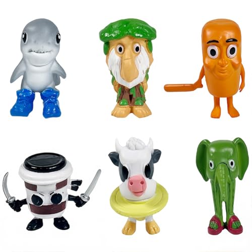 PyrrlicToy Tiere Themenmodell Spielzeug, 6 Stück Tiere Brain Dekoration,3D-gedruckte Puppe, Erwachsene Kinder Geburtstagsgeschenke Spielzeug von PyrrlicToy