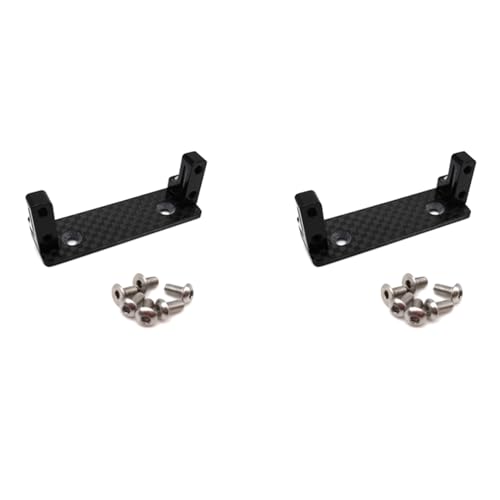 Pyugxab 2X Servo Halterung mit Kohle Faser Unterfahr Schutz Set Upgrade Zubehör für Axial Wraith RR10 Spare, Schwarz von Pyugxab