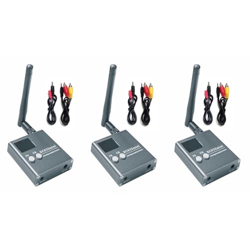 Pyugxab 3X RC832Mini 5,8 G 56-Kanal-EmpfäNger mit Hoher Empfindlichkeit, Kabelloser EmpfäNger mit A/V- und Stromkabel für FPV-Multicopter-Flugzeuge von Pyugxab