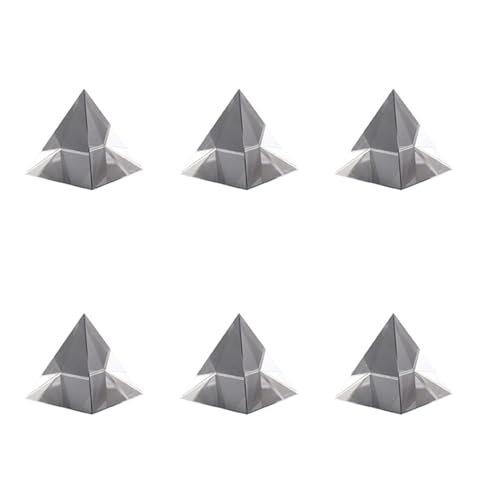 Pyugxab 6 x Prismen-Pyramide aus optischem Glas, 40 mm hoch, rechteckig, Polyeder, geeignet für den Unterricht von Experimenten von Pyugxab