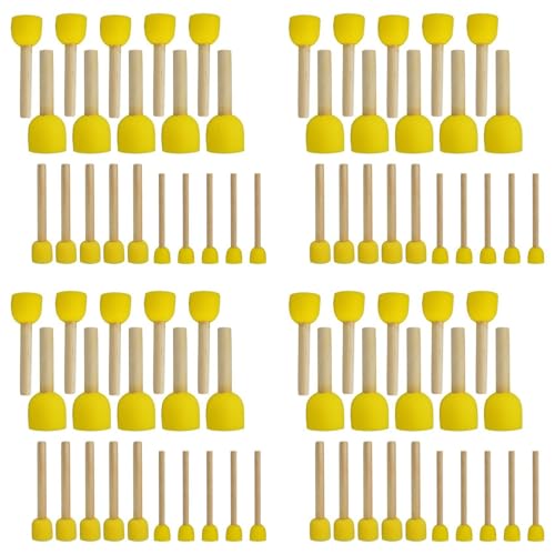 Pyugxab 80 Stueck Runde Schwaemme Pinsel Set Kinder Malwerkzeuge - Schwamm Malerei Set DIY Malwerkzeuge in 4 Groessen Fuer Kinder von Pyugxab