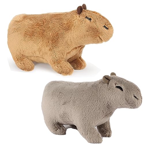 Pyuyan 2 Stücke Capybara Plüschtier, Capybara Plüschtier Realistische, Wasserschwein Kuscheltier Süß Für Für Jungen Mädchen Kinder Weihnachten Geburtstag Geschenke (20cm) von Pyuyan