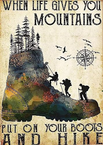 1000 Teile Puzzle für Erwachsene und Familien - When Life Gave You The Mountain, Put On Your Boots Hiking Wooden Jigsaw Puzzle - Family Fun & Leisure Beginner Jigsaw Puzzle Toys von Pzecaru