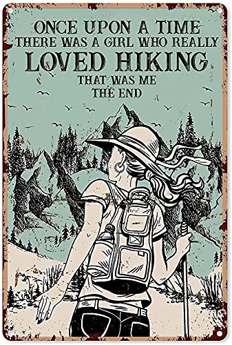 Camper Hiking Girl 1000 Teile Puzzle für Erwachsene und Familien - There was A Girl Who Really Loved Hiking Wooden Jigsaw Puzzle - Family Fun & Leisure Beginner Jigsaw Puzzle Toys von Pzecaru