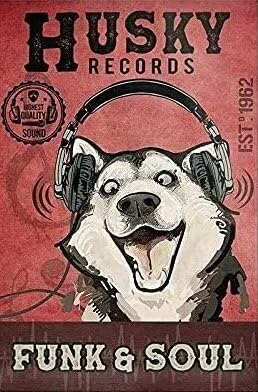 Husky Dog Record Company 1000 Teile Puzzle für Erwachsene und Familien - Holzpuzzle - Familienspaß & Freizeit Anfänger Jigsaw Puzzle Spielzeug für Erwachsene Stressabbau von Pzecaru