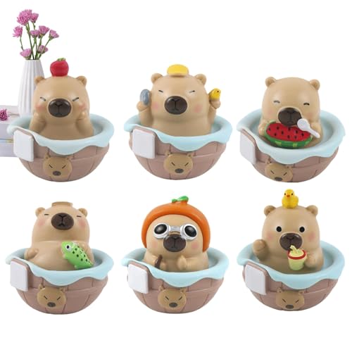 Capybara Desktop Ornament, Capybara Figur Statue, Capybara Puppe Spielset, Capybara Desktop Dekoration, Simulation Sammlung Modell, Wohnzimmer , Schrank , Figur, Desktop Display von Pzuryhg