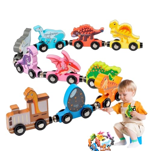 Hölzerne Dinosaurier -Zugspielzeug, Zugset für Kinder, Bildungsspielzeug mit Bildungsholz, Lustiges passendes Spiel, niedliches Tier -Spielset für Zuhause, Kindergarten, Kindergarten, Versammlung Hölzerne Dinosaurier -Zugspielzeug, Zugset für Kinder, Bildungsspielzeug mit Bildungsholz, Lustiges passendes Spiel, niedliches Tier -Spielset für Zuhause, Kindergarten, Kindergarten, Versammlung von Pzuryhg