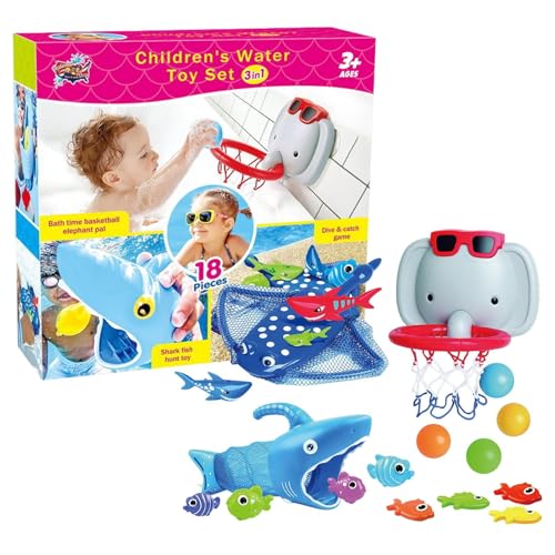 Interactive Bath Toy, 18-Piece Animal-Themed Hoop Balls, Floating Water Play Set, Enhances Curiosity & Motor Skills, for Swimming Pools, Bathrooms, Early Learning Fun von Pzuryhg