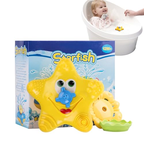 Interactive Game, Kids Bath Tub Toys, Spray Water Rotating Starfish, Battery-Operated Soft ABS Material, Ideal for Sensory Development, Educational Bath Fun von Pzuryhg