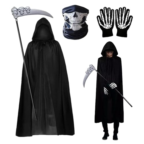 Kapuzenumhang – Halloween-Umhang mit Kapuze, Kostüme, Party-Umhang, verstellbare Roben mit Handschuhen, volle Länge, Verkleidung, Cosplay, für Männer und Frauen, Rollenspiel-Zauberer Kapuzenumhang – Halloween-Umhang mit Kapuze, Kostüme, Party-Umhang, verstellbare Roben mit Handschuhen, volle Länge, Verkleidung, Cosplay, für Männer und Frauen, Rollenspiel-Zauberer von Pzuryhg